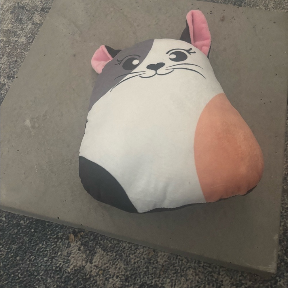 Cute Cat Face Pet Pillow - Black, White, Pink, and Orange